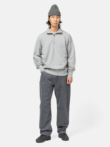 HAVEN Excel Zip Neck - Urake Cotton Terry Heather Grey, Sweatshirts