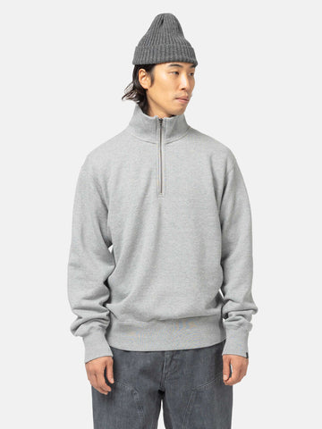 HAVEN Excel Zip Neck - Urake Cotton Terry Heather Grey, Sweatshirts