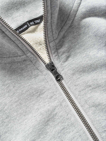 HAVEN Excel Zip Neck - Urake Cotton Terry Heather Grey, Sweatshirts