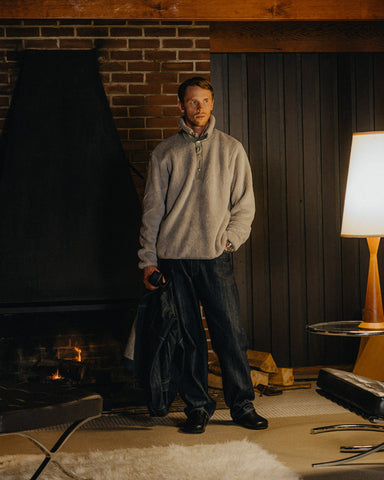 HAVEN (ARCHIVE) Alpine Pullover - Polartec® High Loft™ Fleece Stone, Sweaters