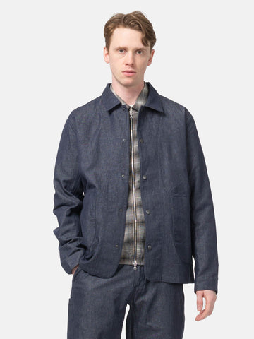 HAVEN Graft Coat - Cotton Linen Denim Indigo, Jackets