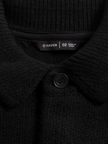 HAVEN Highland Knit Shirt - Merino Wool Cashmere Black, Sweaters