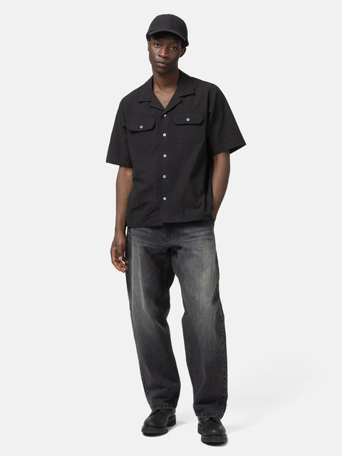 HAVEN Jasper Shirt - Vintage Linen Poplin Black, Shirts