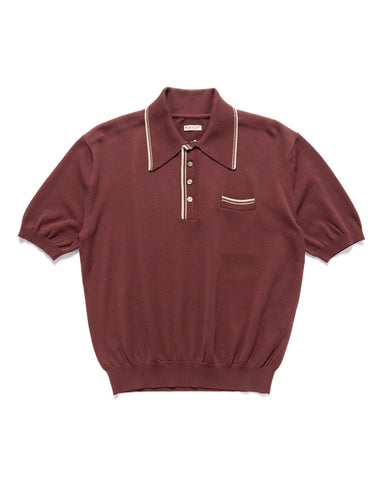 14G Knit CAROL Polo Burgundy - HAVEN