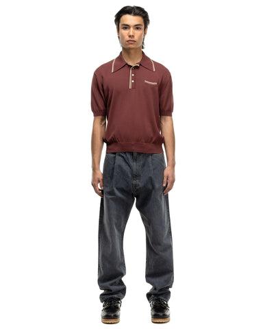 14G Knit CAROL Polo Burgundy - HAVEN