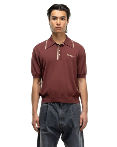 14G Knit CAROL Polo Burgundy - HAVEN