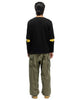 16/- Densed Jersey Elbow-Rip Boatneck Long Sleeve T Black - HAVEN