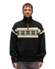 5G Wool SNOW Half ZIP Sweater Black - HAVEN