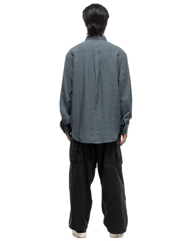 Linen CLIP Shirt Blue Grey - HAVEN