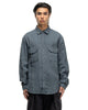 Linen CLIP Shirt Blue Grey - HAVEN