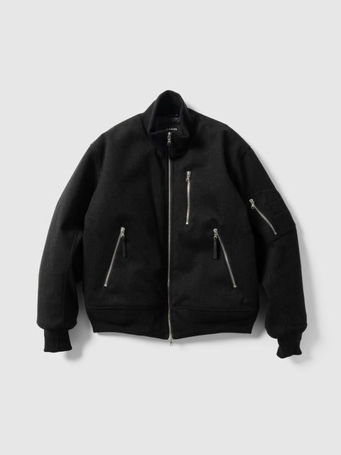 HAVEN Loft Bomber - Loro Piana Storm System® Wool Charcoal, Bomber Jackets