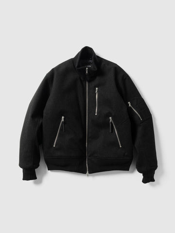 HAVEN Loft Bomber - Loro Piana Storm System Wool Charcoal, Bomber Jackets