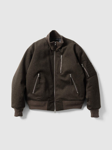 HAVEN Loft Bomber - Loro Piana Storm System® Wool Brown, Bomber Jackets