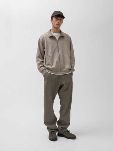 HAVEN Roam Full Zip - Fog Wool Cotton Terry Taupe, Sweatshirts