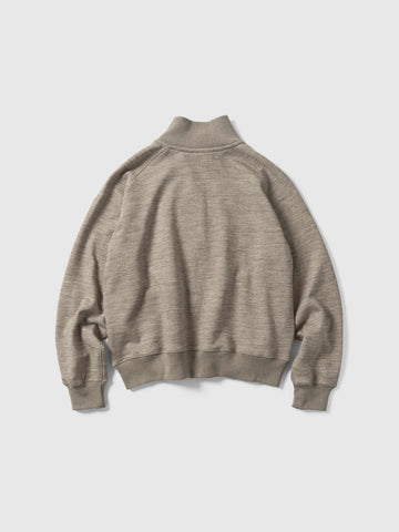 HAVEN Roam Full Zip - Fog Wool Cotton Terry Taupe, Sweatshirts