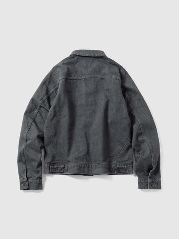 HAVEN Rig Jacket - Stone Bio Washed Cotton Denim Charcoal, Denim Jackets