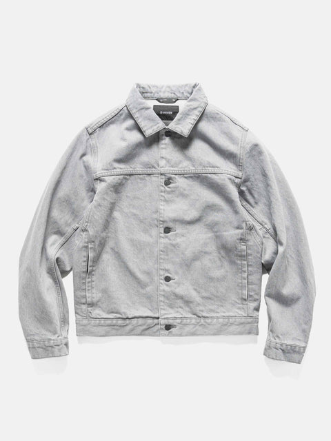 HAVEN Rig Jacket - Washed Cotton Denim Light Grey, Trucker Jackets
