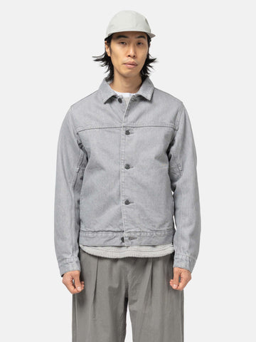 HAVEN Rig Jacket - Washed Cotton Denim Light Grey, Denim Jackets