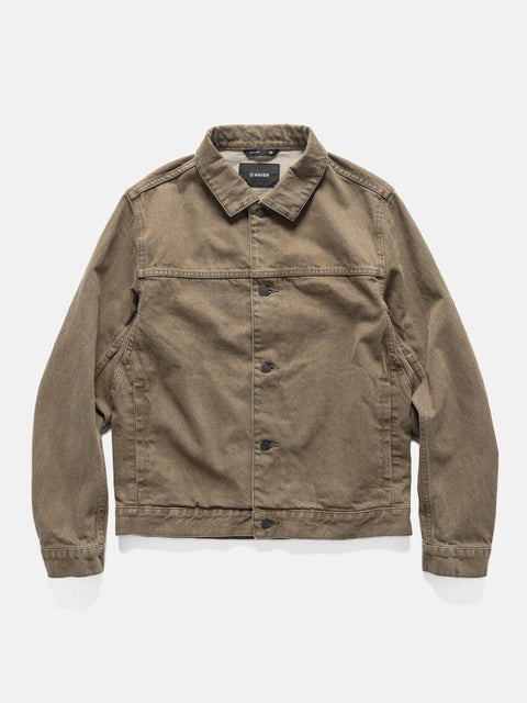 HAVEN Rig Jacket - Washed Cotton Denim Taupe, Trucker Jackets