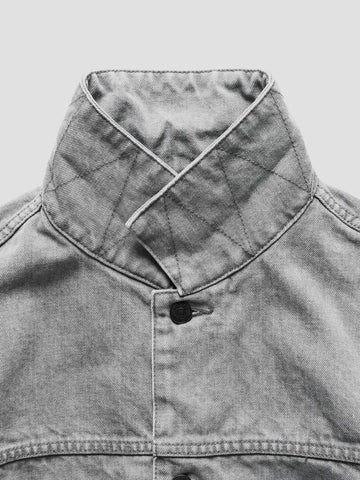 HAVEN Rig Jacket - Washed Cotton Denim Light Grey, Denim Jackets