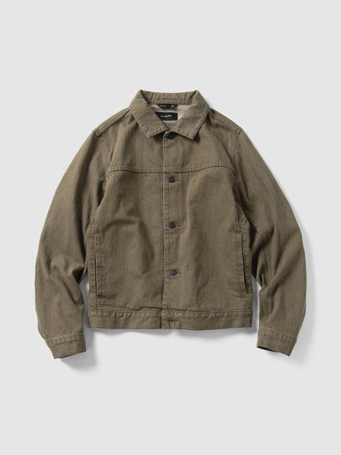 HAVEN Rig Jacket - Washed Cotton Denim Taupe, Denim Jackets