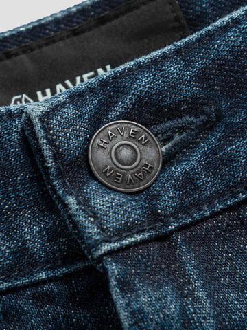 HAVEN Rig Pant - Stone Bio Washed Cotton Denim Indigo, Pants