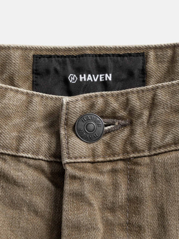 HAVEN Rig Short - Washed Cotton Denim Taupe, Shorts