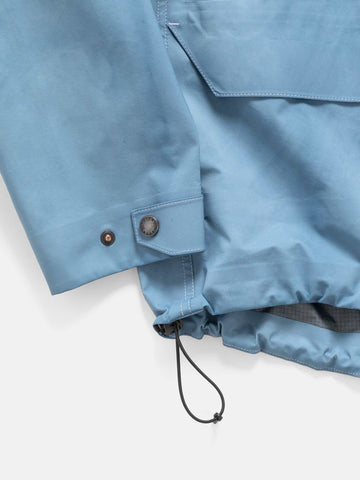 Details of the Spectre Jacket sleeve  in GORE-TEX 3L Nylon Hand Dyed Indigo