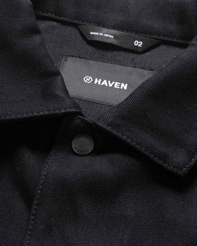 HAVEN Station Jacket - Suvin Cotton Denim Black, Denim Jackets