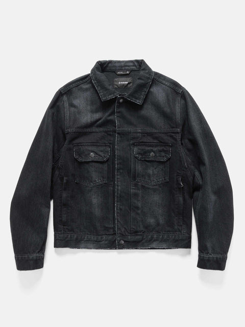 HAVEN Station Jacket - Suvin Cotton Denim Washed Black, Denim Jackets