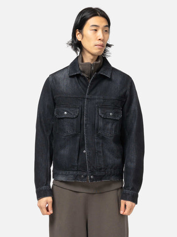 HAVEN Station Jacket - Suvin Cotton Denim Washed Black, Denim Jackets