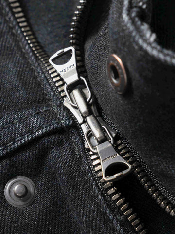 HAVEN Station Jacket - Suvin Cotton Denim Washed Black, Denim Jackets