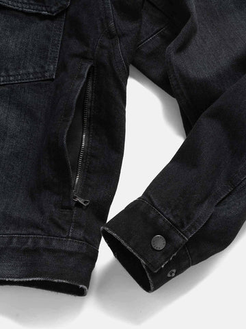 HAVEN Station Jacket - Suvin Cotton Denim Washed Black, Denim Jackets
