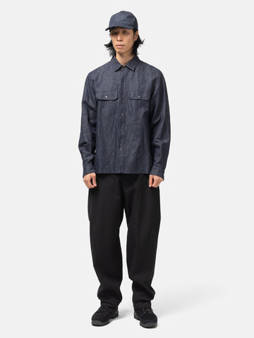 HAVEN Travail Shirt - Cotton Linen Denim Indigo, Shirts