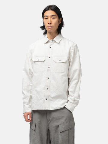 HAVEN Travail Shirt - Cotton Linen Denim Ivory, Shirts
