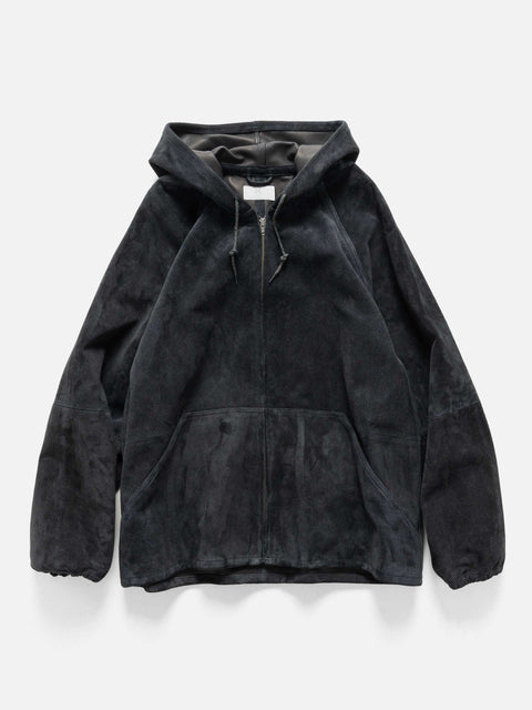 HERILL Goatsuede Hooded Jacket Black, Leather Jackets