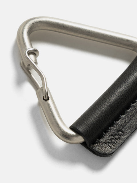 hobo Triangle Key Ring with Horse Leather Black, Keychains