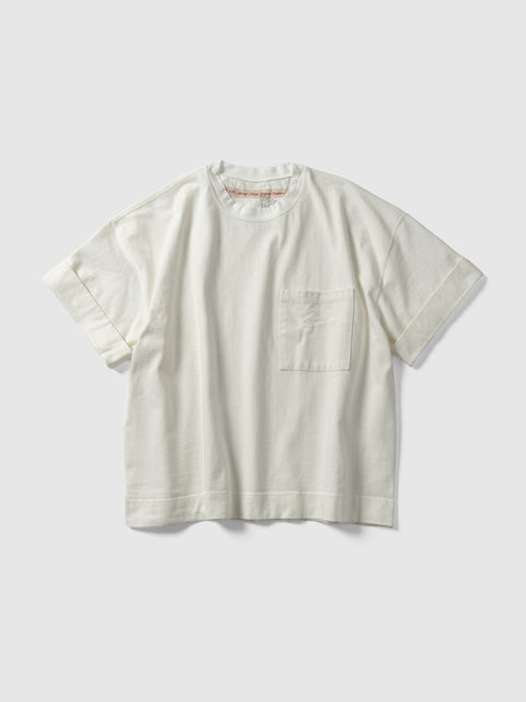 KAPITAL 16/-Dense Jersey ARMY Beach Packed T White, T-Shirts