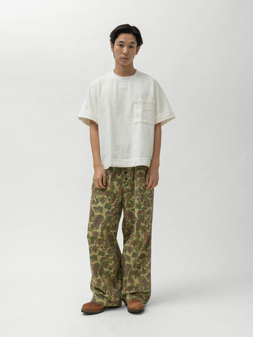 KAPITAL 16/-Dense Jersey ARMY Beach Packed T White, T-Shirts