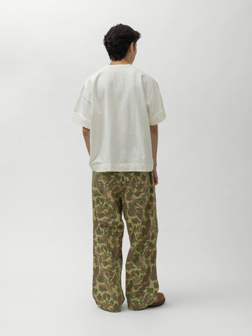 KAPITAL 16/-Dense Jersey ARMY Beach Packed T White, T-Shirts
