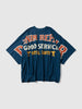 KAPITAL 18.5/- Jersey HUGE-T (DENIM REPAIR) Navy, T-Shirts
