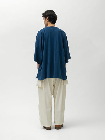 KAPITAL 18.5/- Jersey HUGE-T (DENIM REPAIR) Navy, T-Shirts