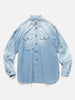 KAPITAL Chambray BONE Patch Ventilator Workshirt Sax, Shirts