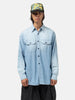 KAPITAL Chambray BONE Patch Ventilator Workshirt Sax, Shirts