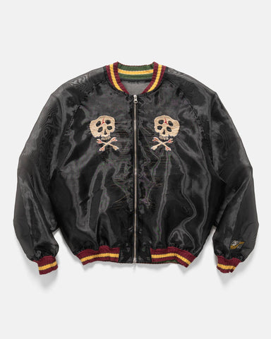 KAPITAL Sheer Pearl Souvenir JKT (RAIN SKULL) Black, Bomber Jackets