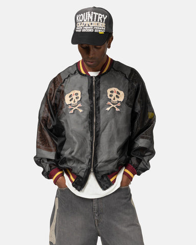 KAPITAL Sheer Pearl Souvenir JKT (RAIN SKULL) Black, Bomber Jackets