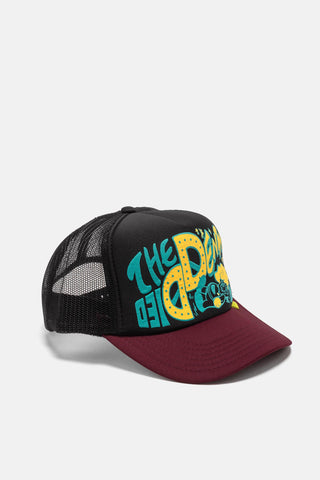 KAPITAL TH.D.D.Track Cap BLKxBurgundy, Caps