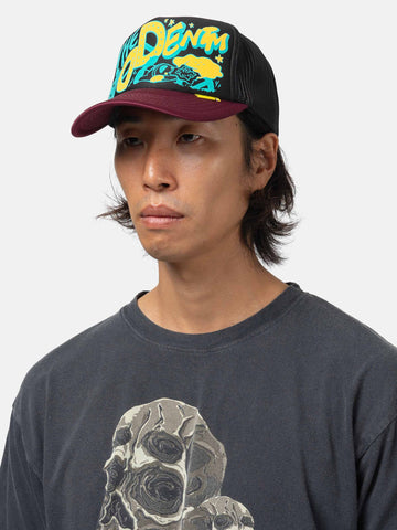 KAPITAL TH.D.D.Track Cap BLKxBurgundy, Caps