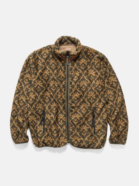 KAPITAL YOSEMITE Arabesque Fleece ZIP Blouson Khaki, Fleece Jackets
