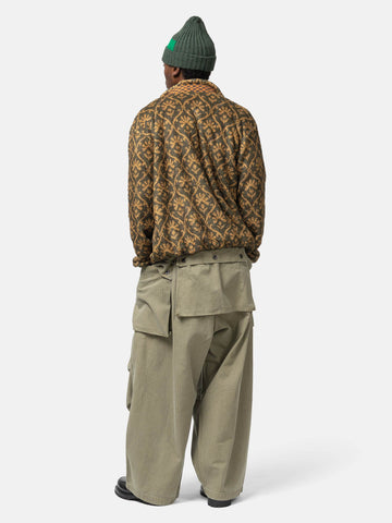 KAPITAL YOSEMITE Arabesque Fleece ZIP Blouson Khaki, Fleece Jackets